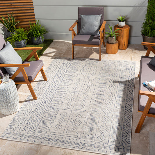 Eagean EAG-2414 6ft Square Machine Woven Indoor/Outdoor Area Rug