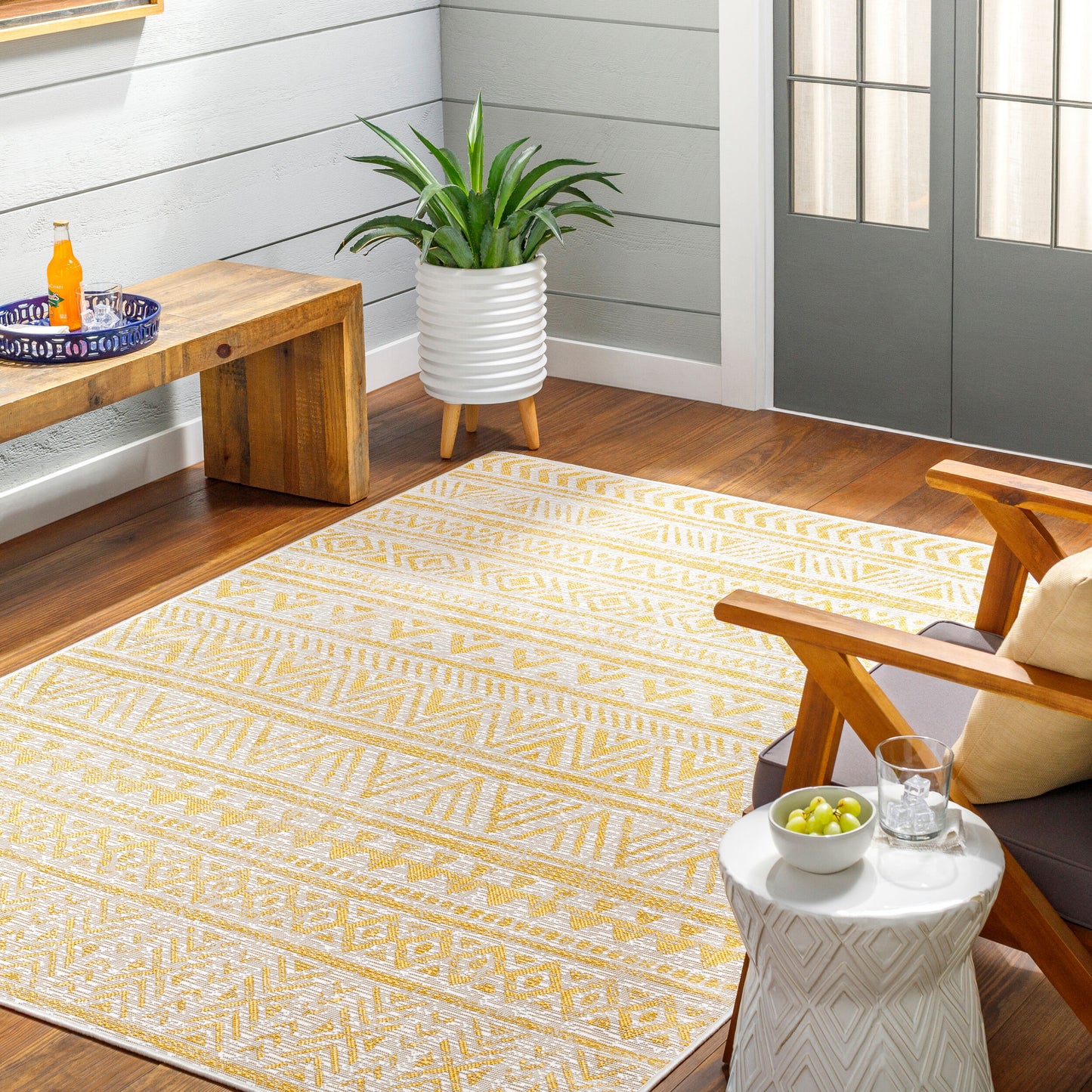 Eagean EAG-2431 6ft Square Machine Woven Indoor/Outdoor Area Rug