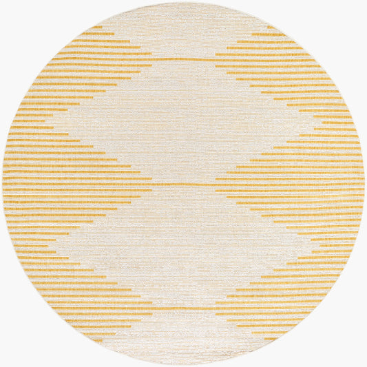 Alfombra redonda Eagean EAG-2433 de 1,5 m, tejida a máquina, para interior y exterior