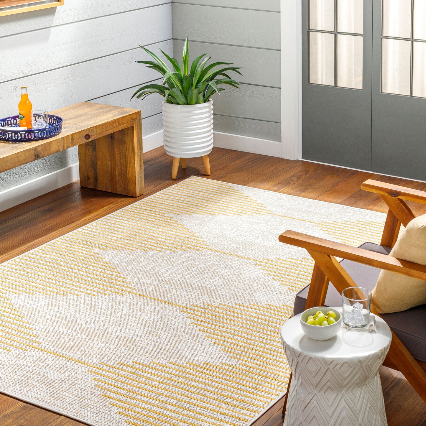Eagean EAG-2433 6ft Square Machine Woven Indoor/Outdoor Area Rug