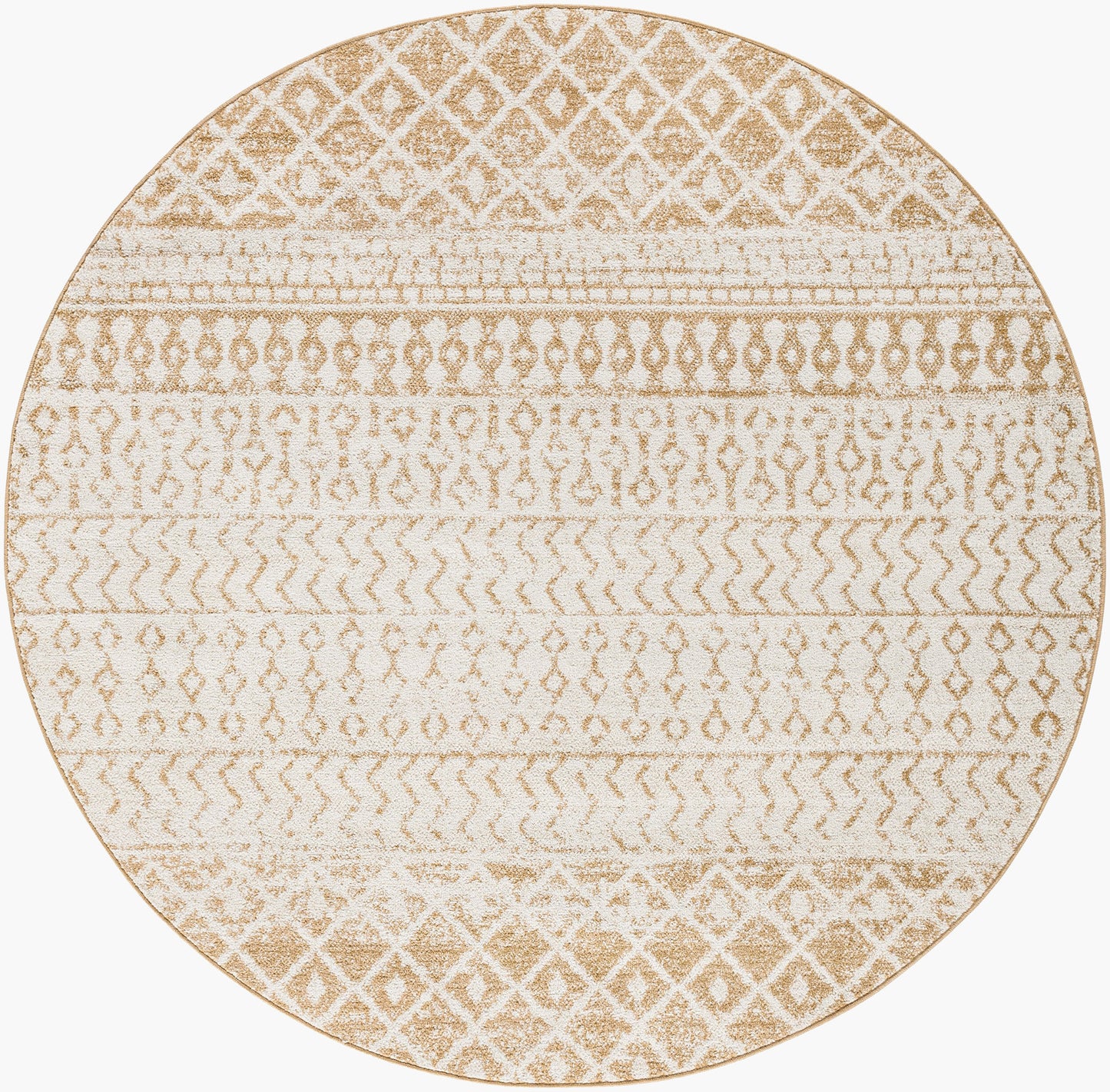 Elaziz ELZ-2367 Alfombra decorativa redonda tejida a máquina de 1,2 m