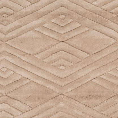 Alfombra decorativa de lana hecha a mano con grabado ETC-5000 de 2' x 3'