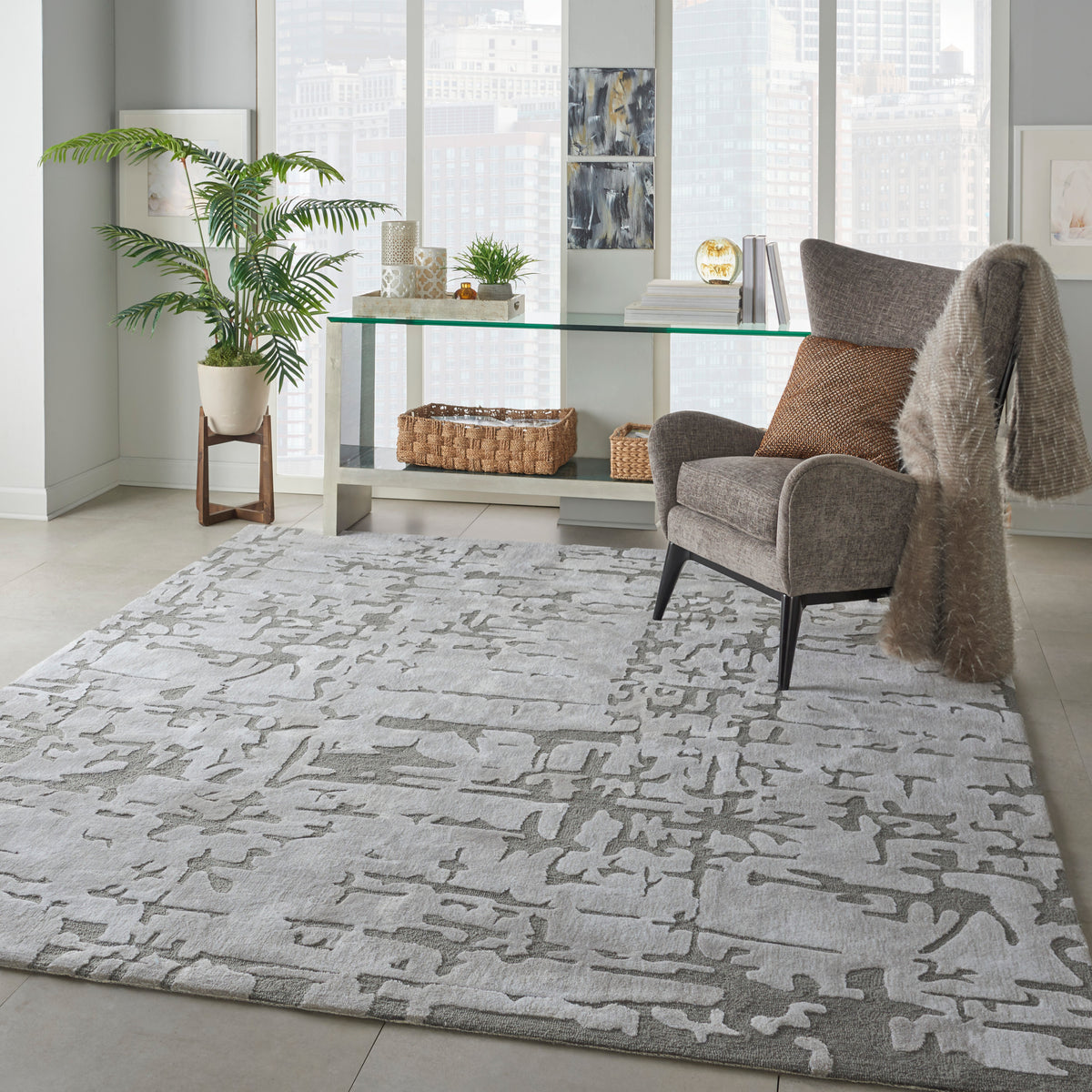Symmetry SMM03 Ivory/Taupe Tufted Rug