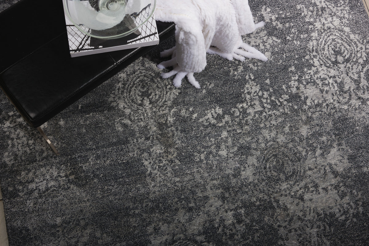 Silk Shadows SHA14 Graphite Knotted Rug