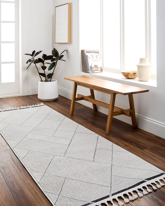 Finland FND-2303 7ft Runner Machine Woven Runner Rug