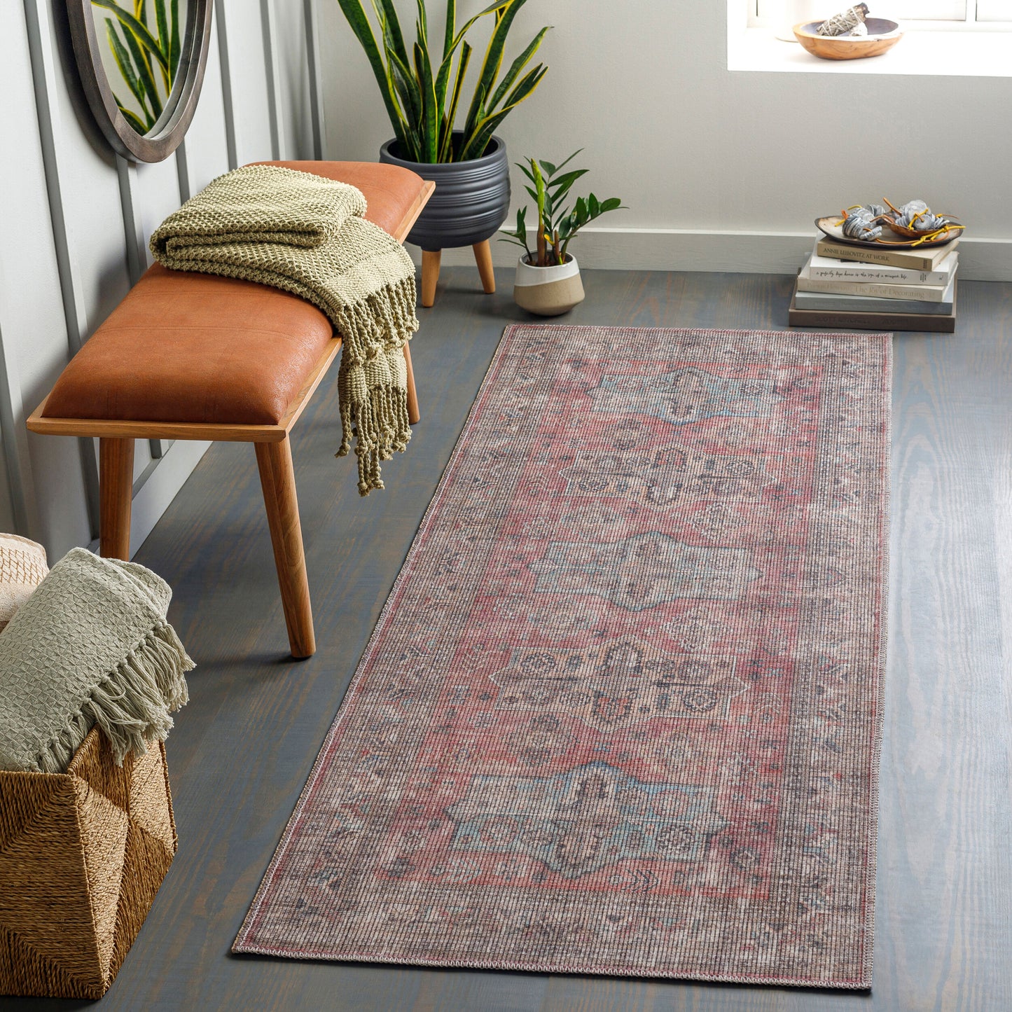 Farrell FRL-2300 12ft Runner Machine Woven Washable Runner Rug