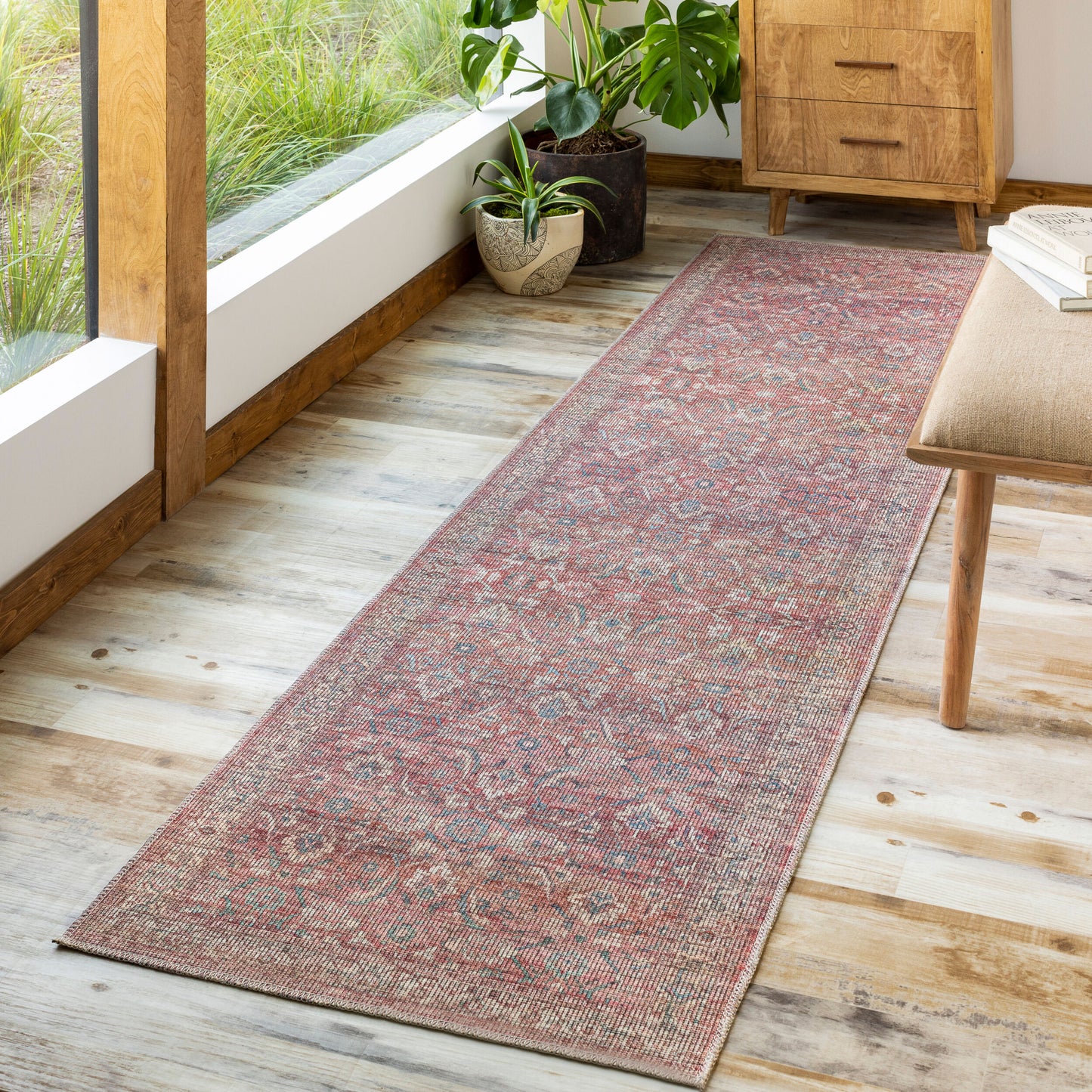 Farrell FRL-2307 7ft Runner Machine Woven Washable Runner Rug