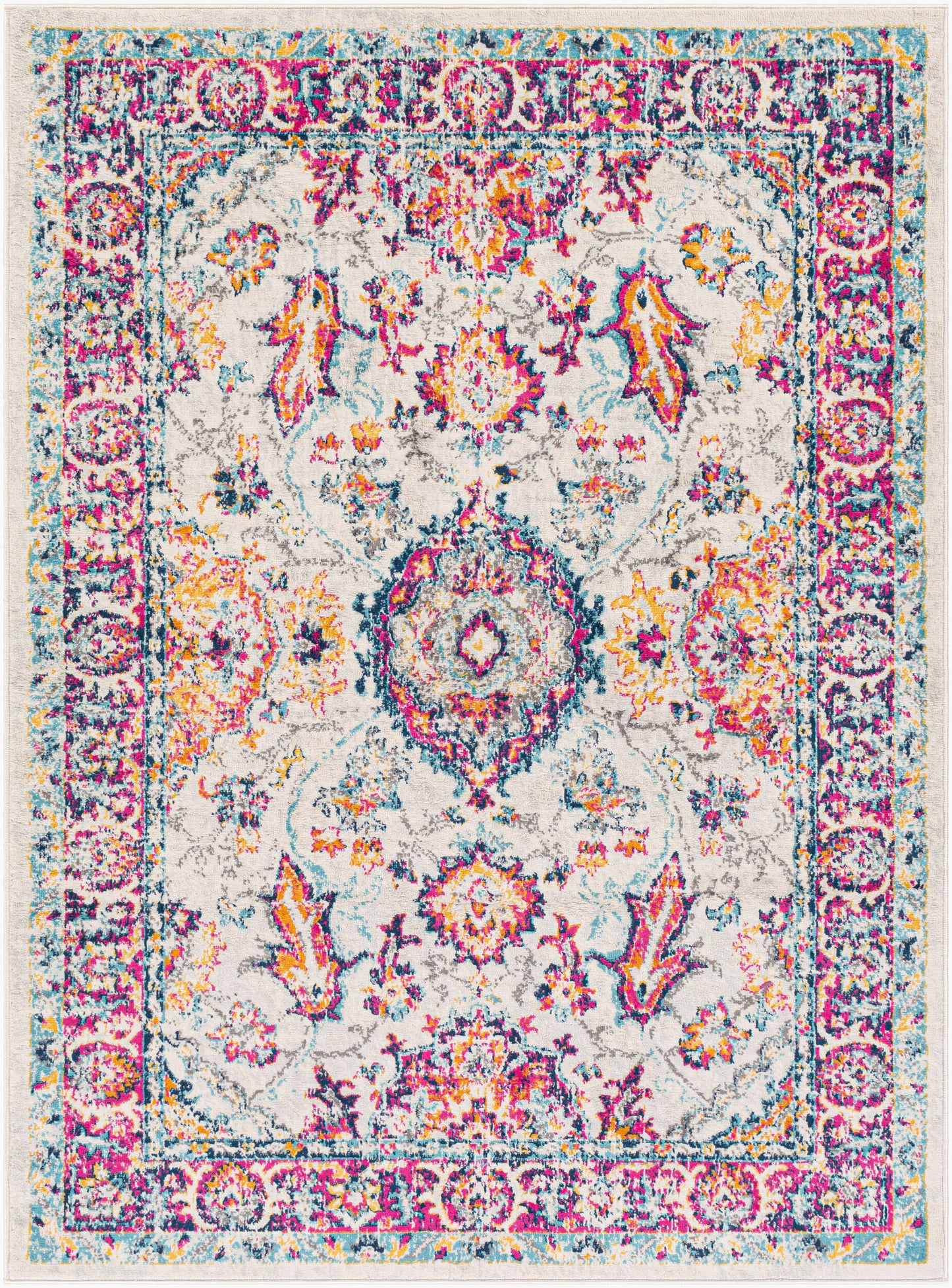 Floransa FSA-2320 5' x 7' Machine Woven Area Rug
