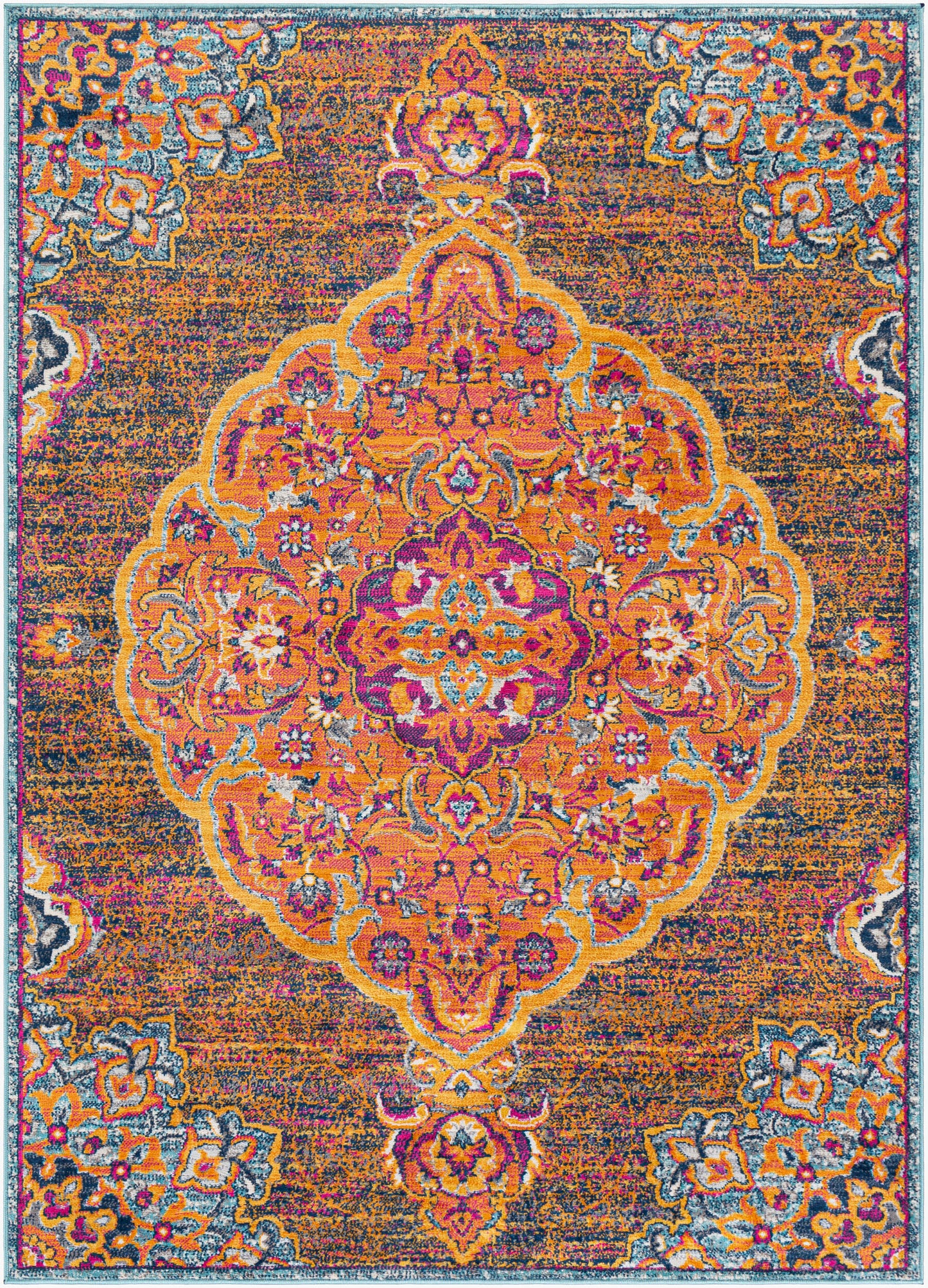 Floransa FSA-2321 5' x 7' Machine Woven Area Rug