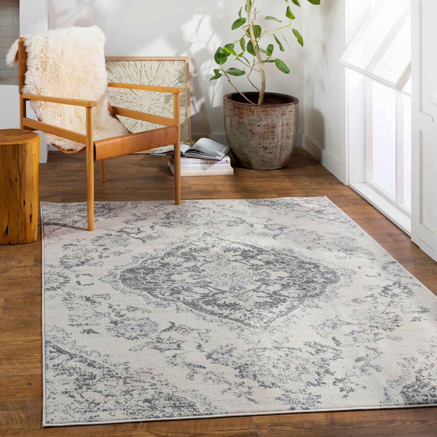 Floransa FSA-2338 5' x 7' Machine Woven Area Rug
