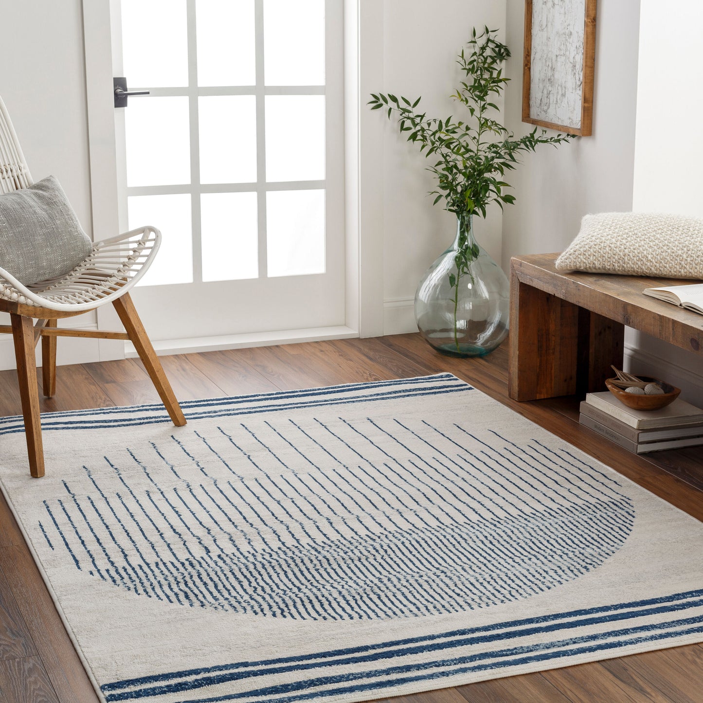 Floransa FSA-2369 6ft Square Machine Woven Area Rug