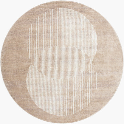 Floransa FSA-2374 8ft Round Machine Woven Area Rug
