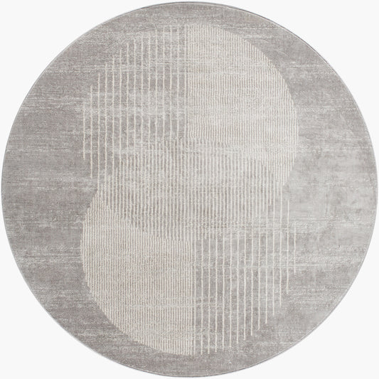 Floransa FSA-2375 8ft Round Machine Woven Area Rug