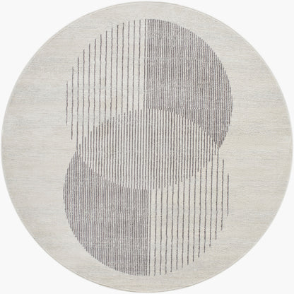 Floransa FSA-2377 6ft Round Machine Woven Area Rug