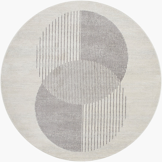 Floransa FSA-2377 8ft Round Machine Woven Area Rug