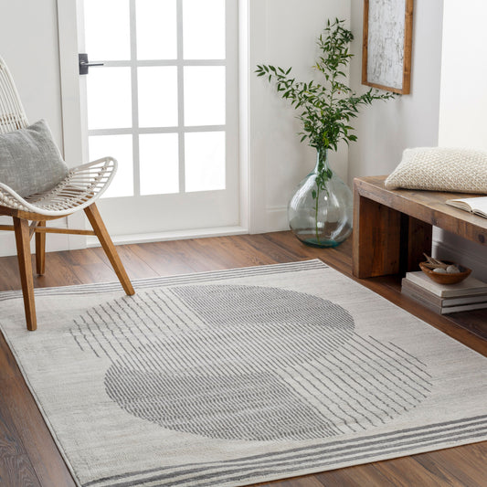 Floransa FSA-2377 6ft Square Machine Woven Area Rug