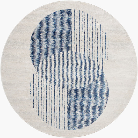 Floransa FSA-2379 8ft Round Machine Woven Area Rug