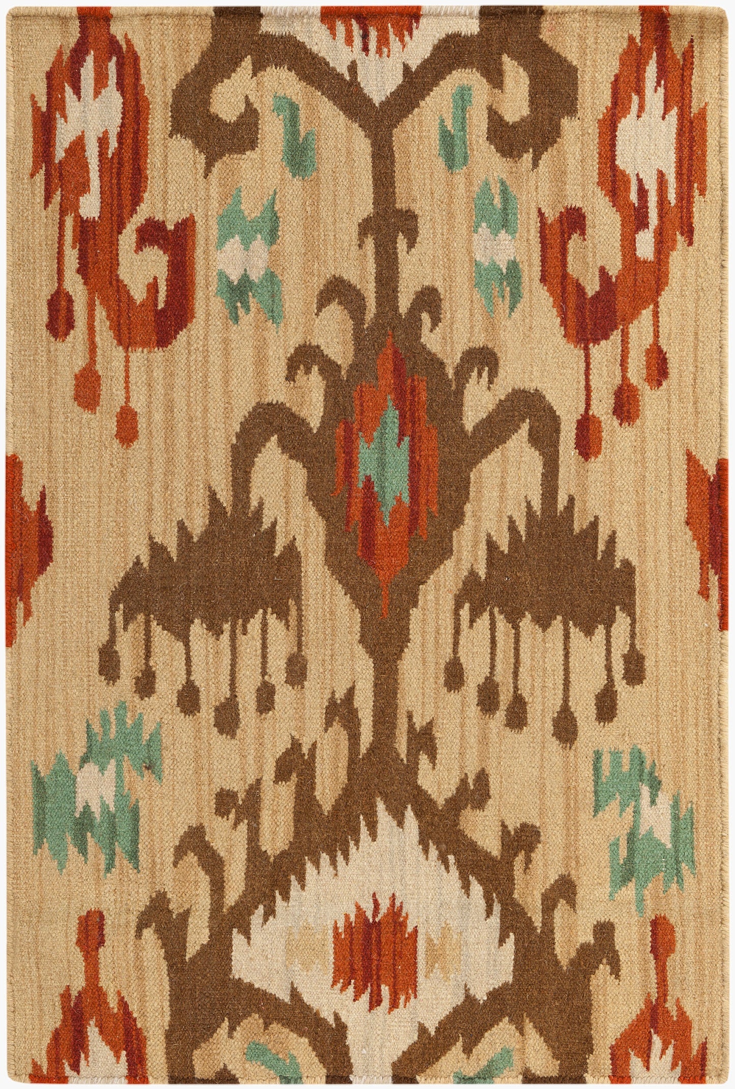Alfombra decorativa de lana hecha a mano Frontier FT-113 de 2' x 3'