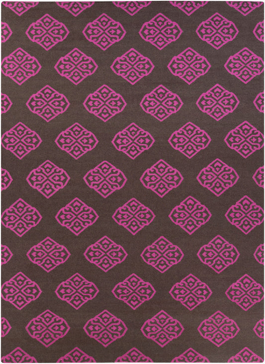 Alfombra de lana hecha a mano Frontier FT-365 de 8' x 11'