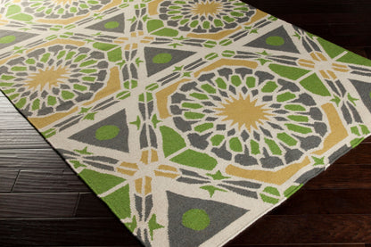 Alfombra decorativa de lana hecha a mano Frontier FT-465 de 2' x 3'