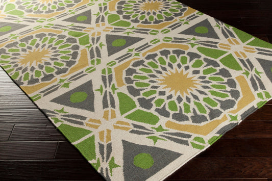 Alfombra decorativa de lana hecha a mano Frontier FT-465 de 2' x 3'