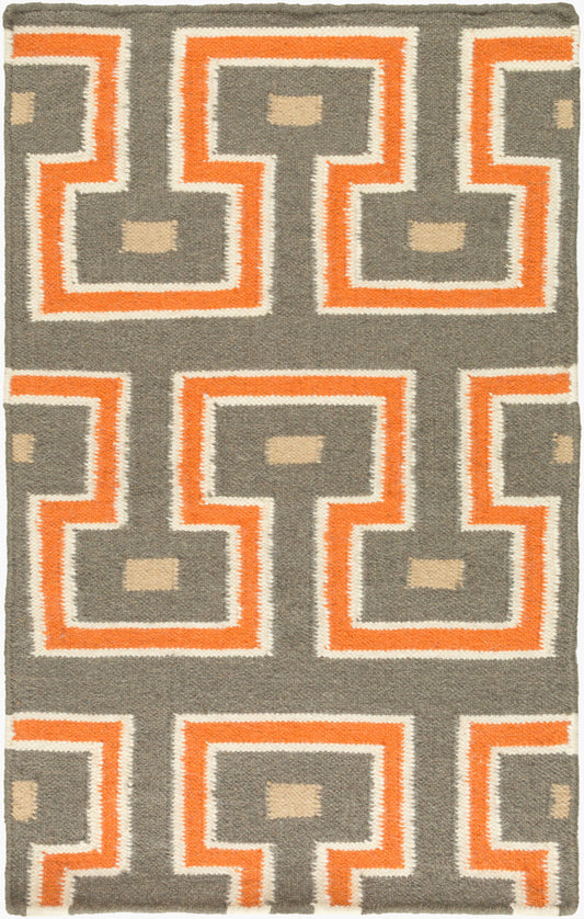Alfombra decorativa de lana hecha a mano Frontier FT-471 de 2' x 3'