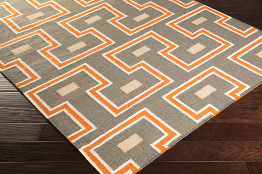Alfombra decorativa de lana hecha a mano Frontier FT-471 de 2' x 3'