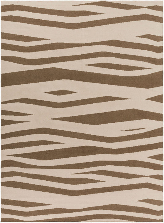 Alfombra de lana hecha a mano Frontier FT-575 de 8' x 11'