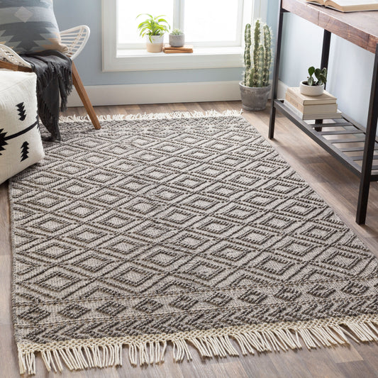 Alfombra hecha a mano con borlas de granja FTS-2302 de 2,44 m x 3 m