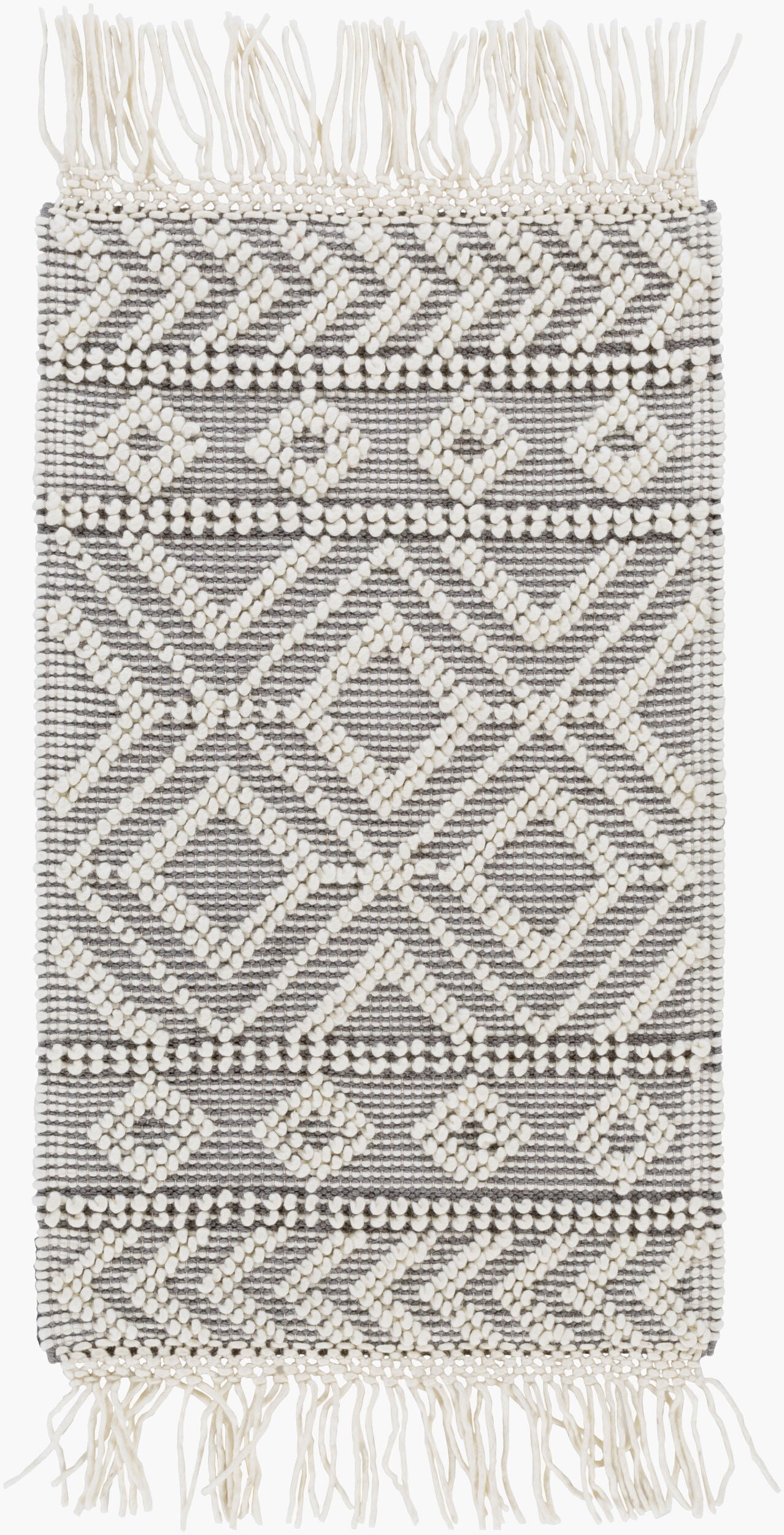 Alfombra decorativa hecha a mano con borlas de granja FTS-2303 de 2' x 3'