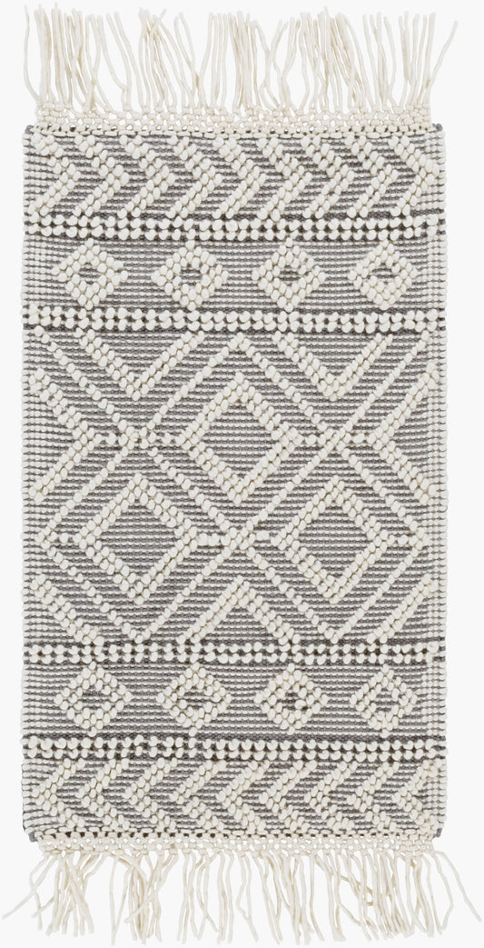 Alfombra decorativa hecha a mano con borlas de granja FTS-2303 de 2' x 3'