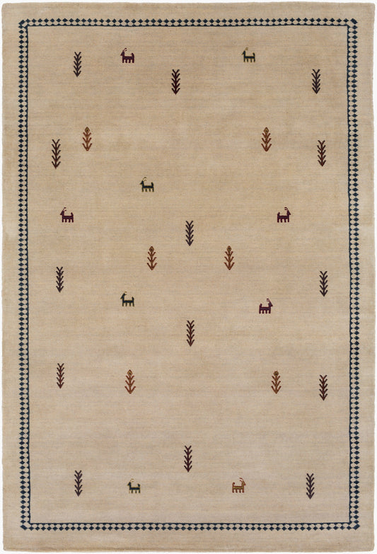 Alfombra de lana hecha a mano Gava GAV-5003 de 1,52 m x 2,13 m