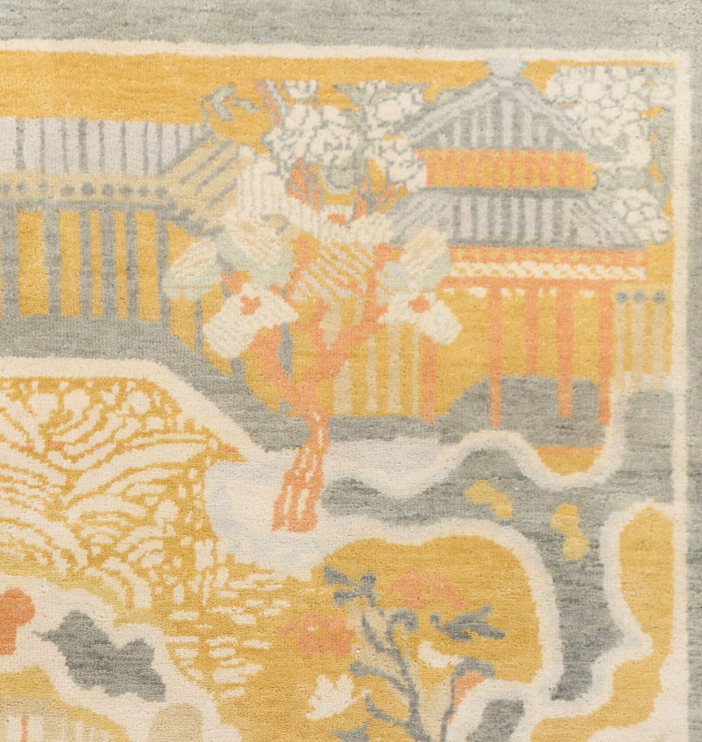 Alfombra de lana hecha a mano Geisha GES-1000 de 1,52 m x 2,44 m