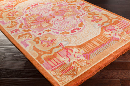 Alfombra de lana hecha a mano Geisha GES-1004 de 1,52 m x 2,44 m