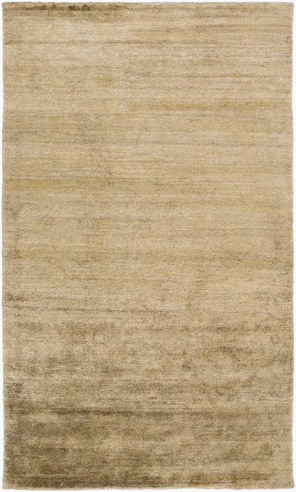 Alfombra dorada GID-5005 de 1,52 m x 2,44 m, hecha a mano, de seda sintética