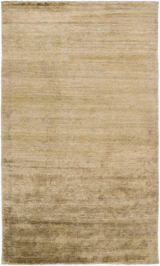 Alfombra dorada GID-5005 de 1,52 m x 2,44 m, hecha a mano, de seda sintética