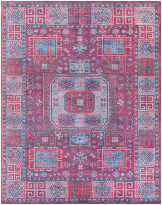 Alfombra de lana hecha a mano Greta GRT-1001 de 8' x 10'