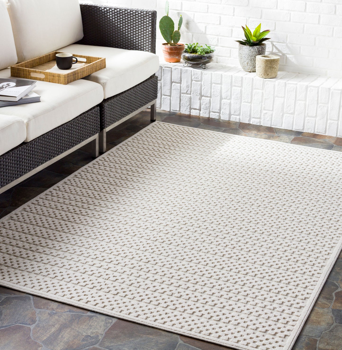 Alfombra Greenwich GWC-2301 de 1,52 m x 2,13 m, tejida a máquina, para interior y exterior