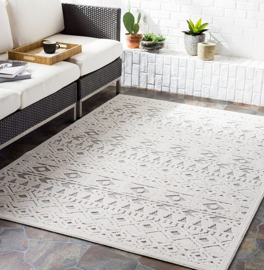 Alfombra decorativa para interior y exterior Greenwich GWC-2306, 2' x 3', tejida a máquina
