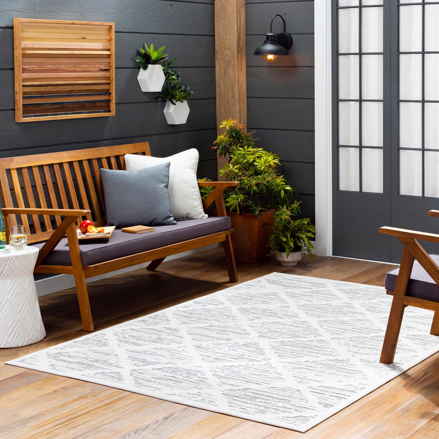 Alfombra tejida a máquina para interior y exterior Greenwich GWC-2328 de 1,52 m x 2,13 m