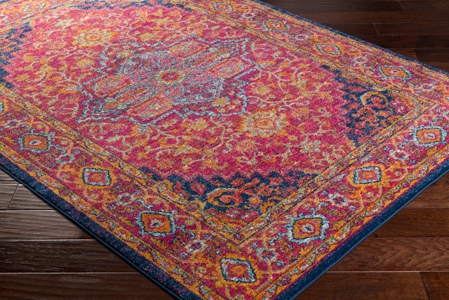 Harput HAP-1009 5ft Round Machine Woven Area Rug