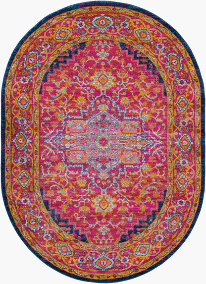 Alfombra tejida a máquina ovalada Harput HAP-1009 de 1,83 m x 2,74 m