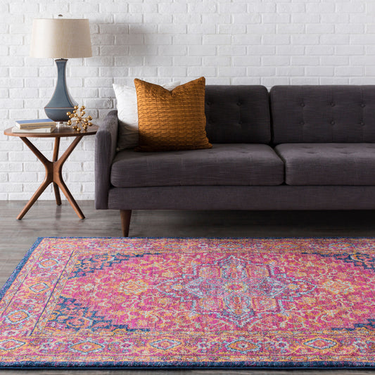 Harput HAP-1009 5ft Round Machine Woven Area Rug
