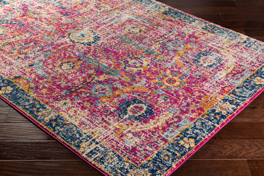 Harput HAP-1013 8ft Round Machine Woven Area Rug