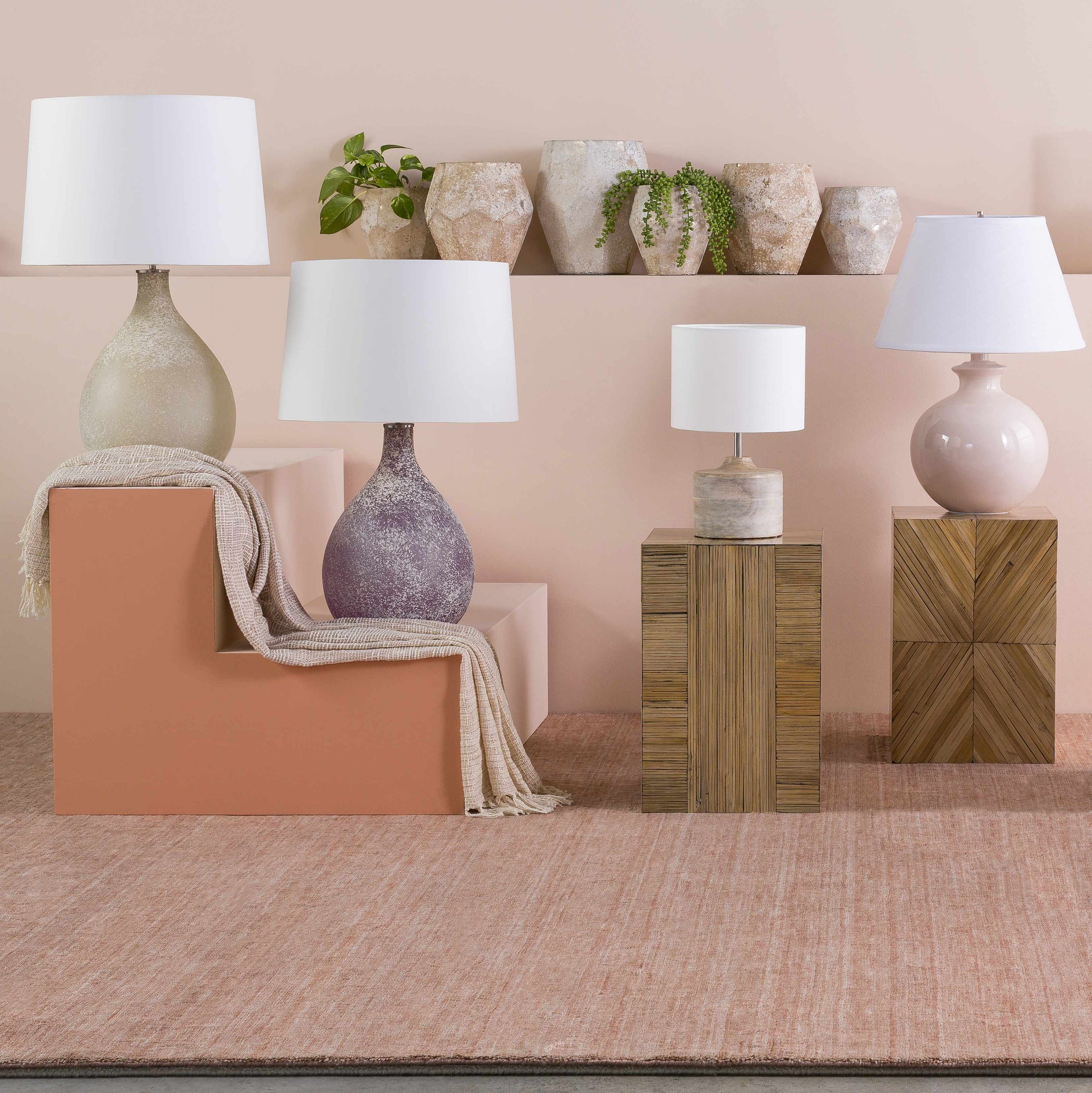Decorative Accents : NAY-002,Furniture : CGN-001,CGN-003,Rugs : PUR-3002,Table Lamps : MDE-002,MDE-001,DLA-001,CAT-972,Throws : TOR-008