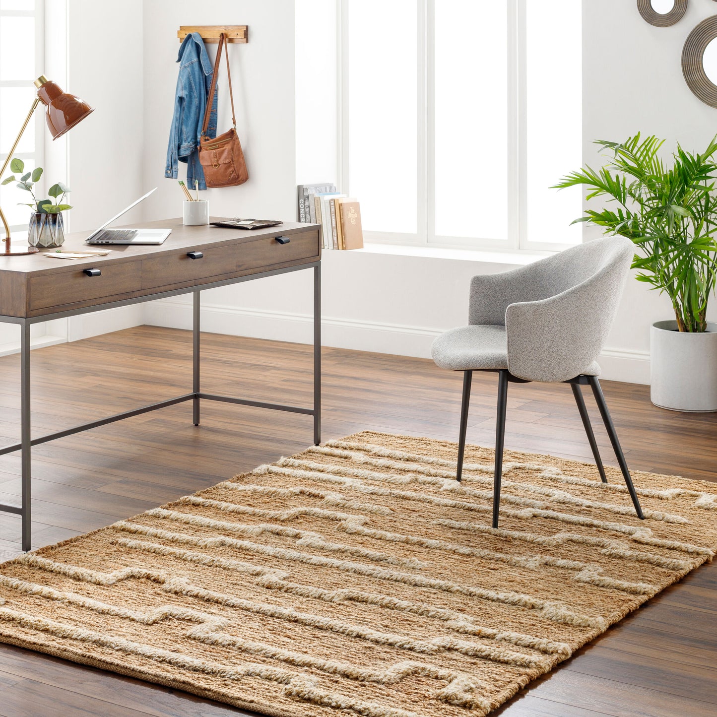 Hadley HDE-2301 2' x 3' Handmade Jute Accent Rug
