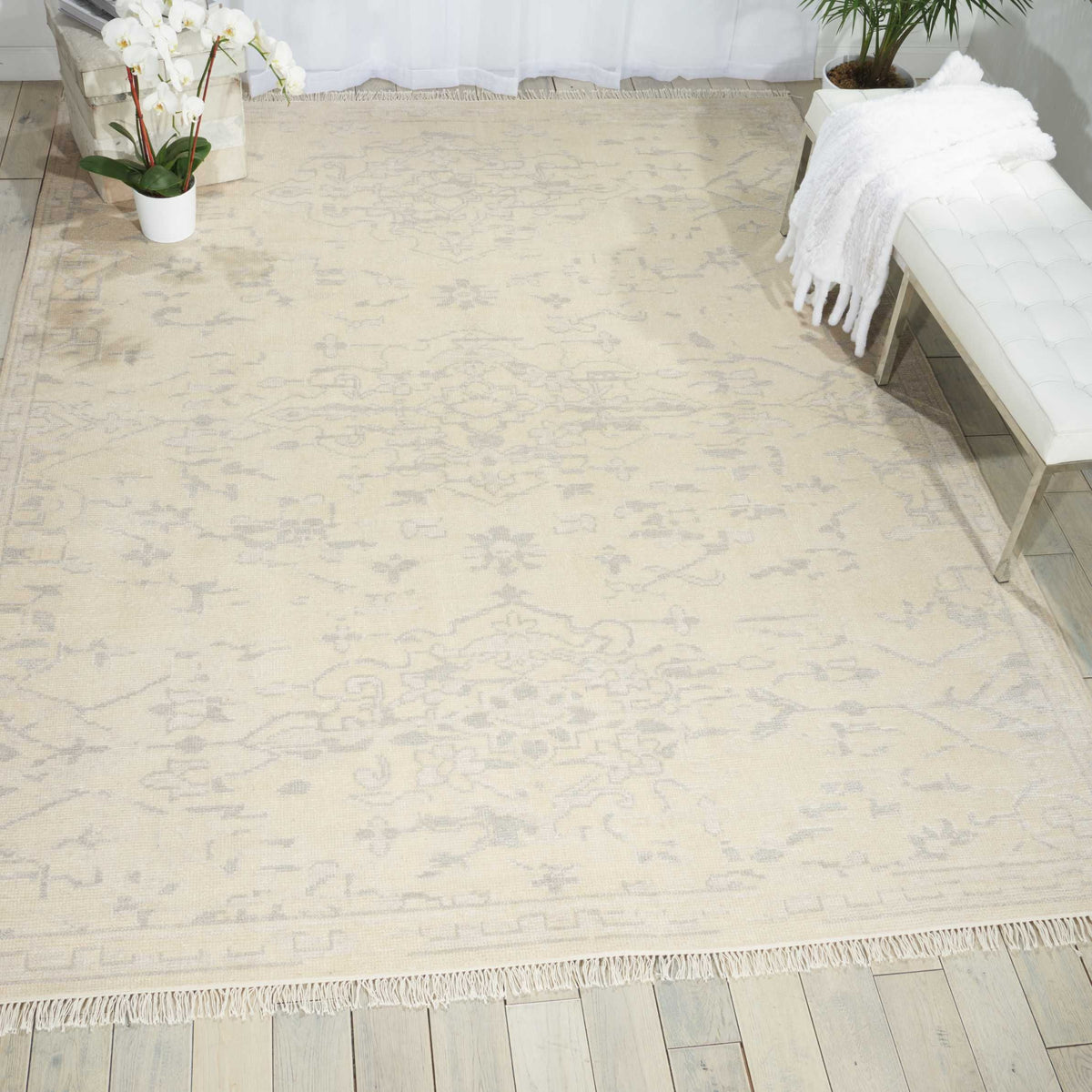 Elan ELN01 Ivory Knotted Rug