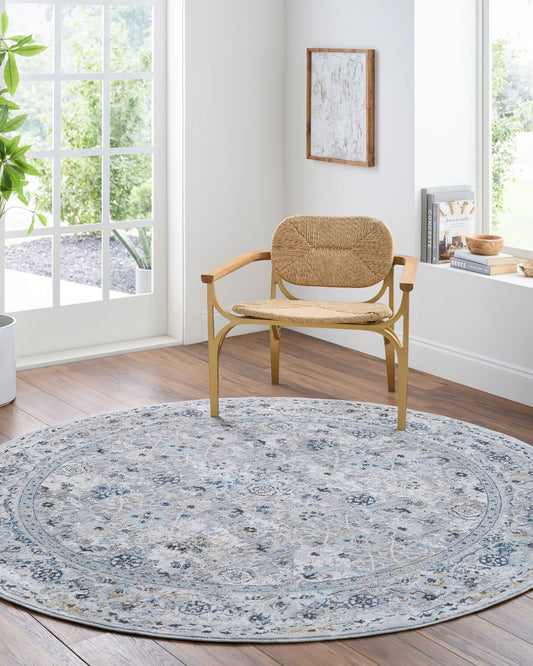 Hassler HSL-2302 5ft Round Machine Woven Area Rug