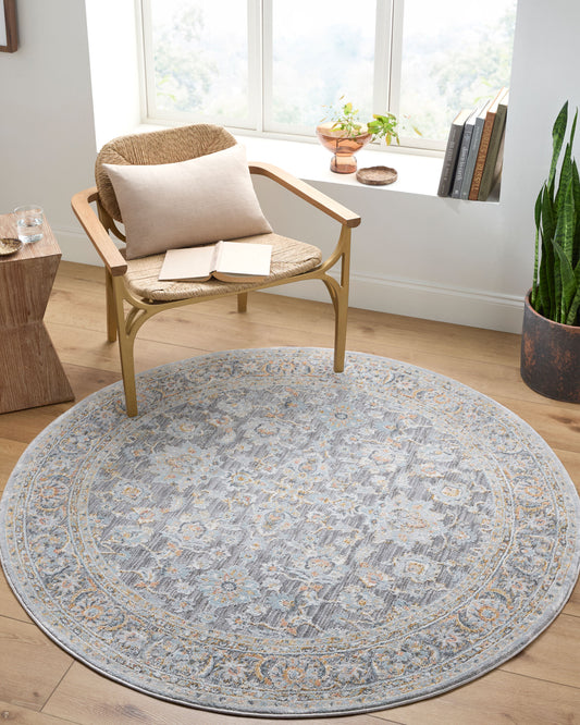 Hassler HSL-2304 8ft Round Machine Woven Area Rug