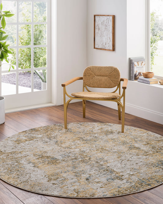Naila IAL-2315 5ft Round Machine Woven Area Rug